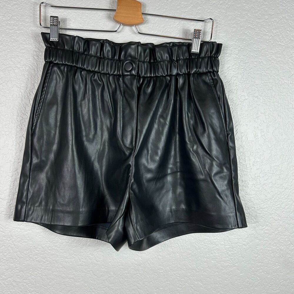 LAUNDRY by Shelli Segal Women's Vegan Leather Paperbag Waist Shorts